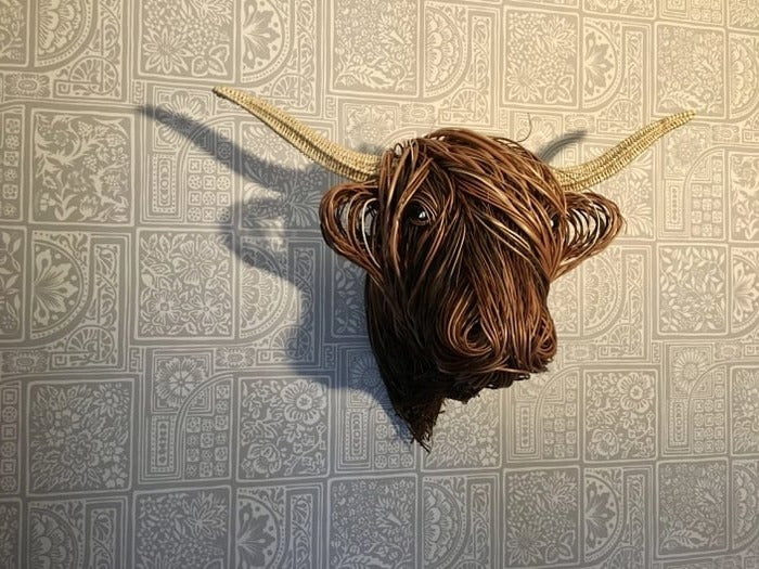 Handcrafted Wall-Mounted Cow Sculpture