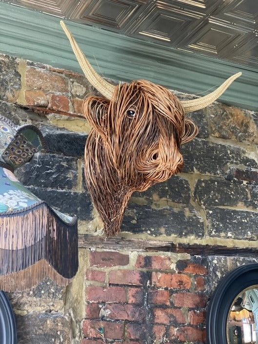 Handcrafted Wall-Mounted Cow Sculpture