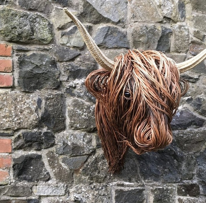 Handcrafted Wall-Mounted Cow Sculpture