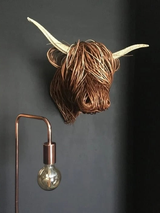 Handcrafted Wall-Mounted Cow Sculpture