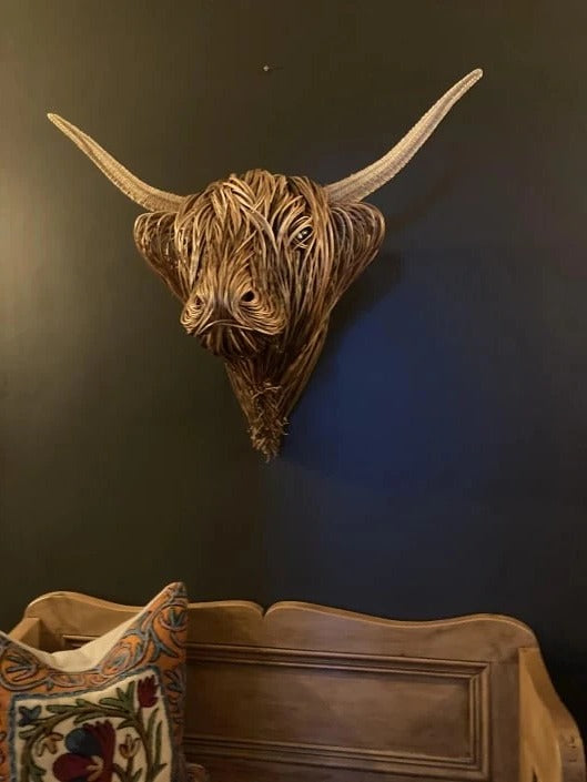 Handcrafted Wall-Mounted Cow Sculpture