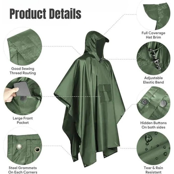 Packable Rain Poncho