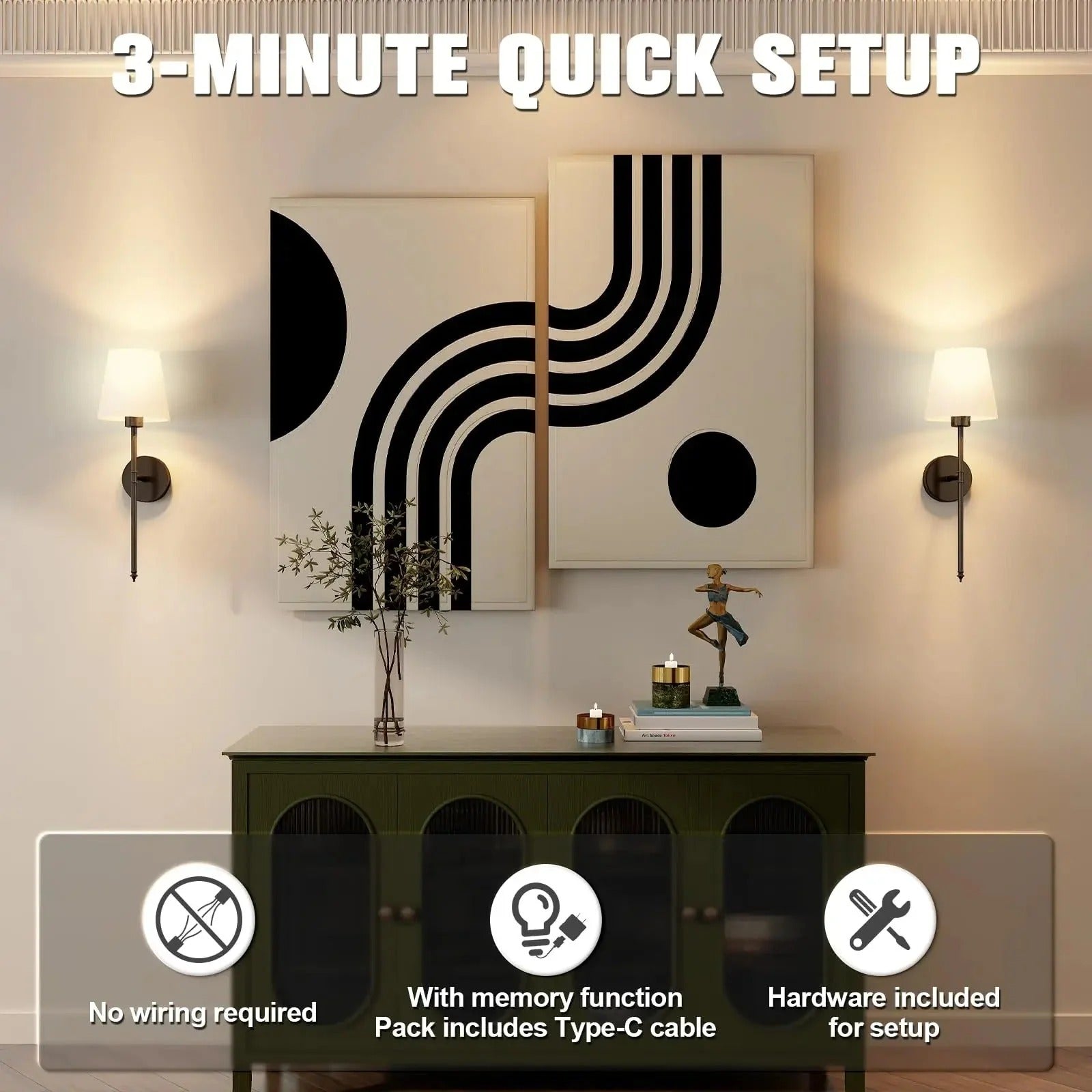 Wireless Rechargeable Wall Lights