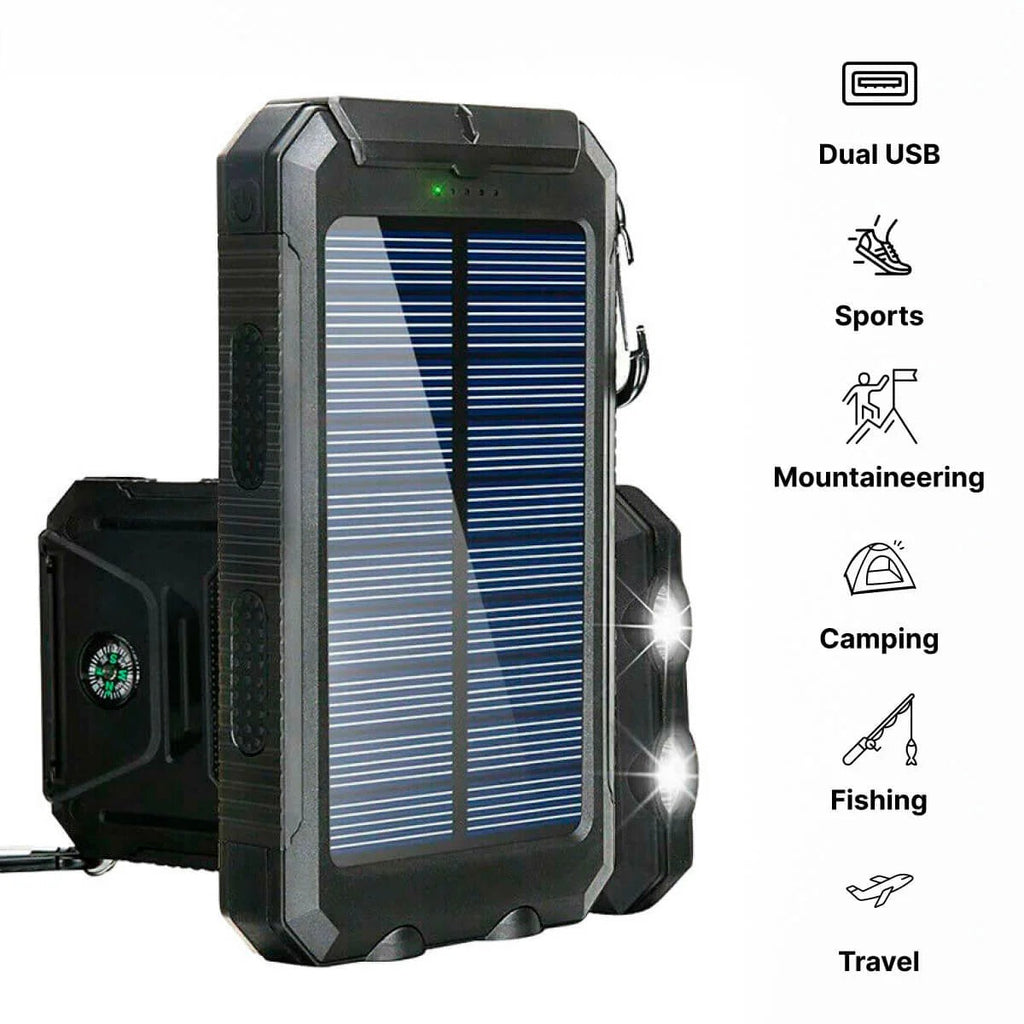 Solar Waterproof Power Bank with LED