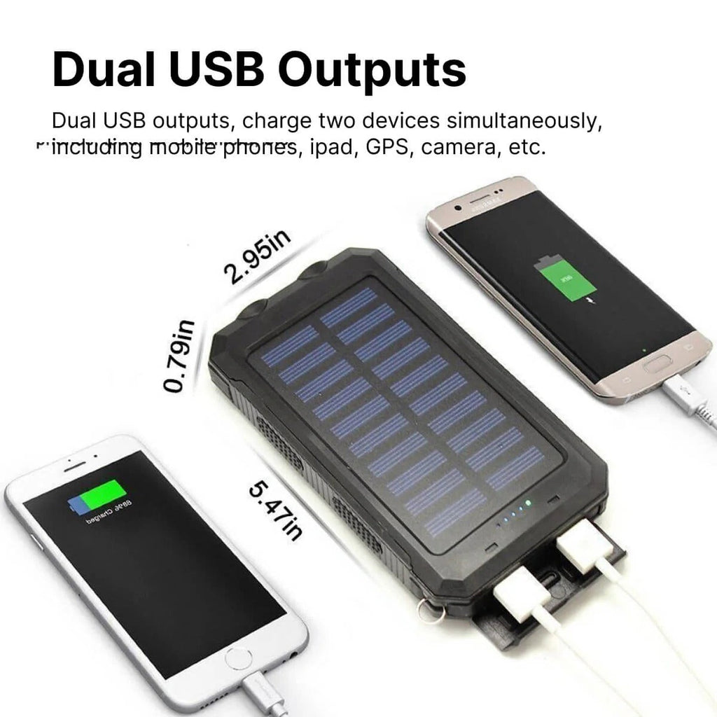 Solar Waterproof Power Bank with LED