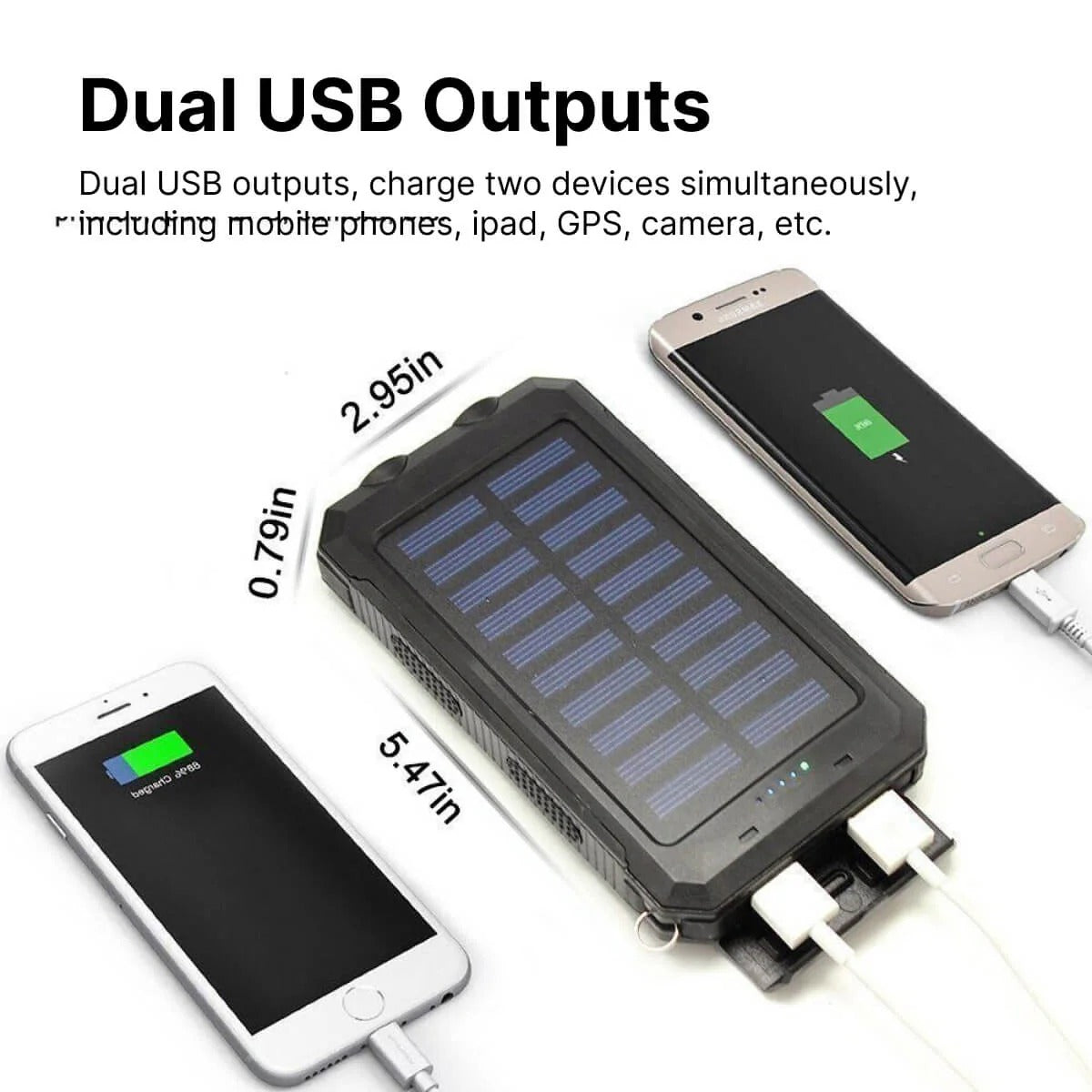 Solar Waterproof Power Bank with LED