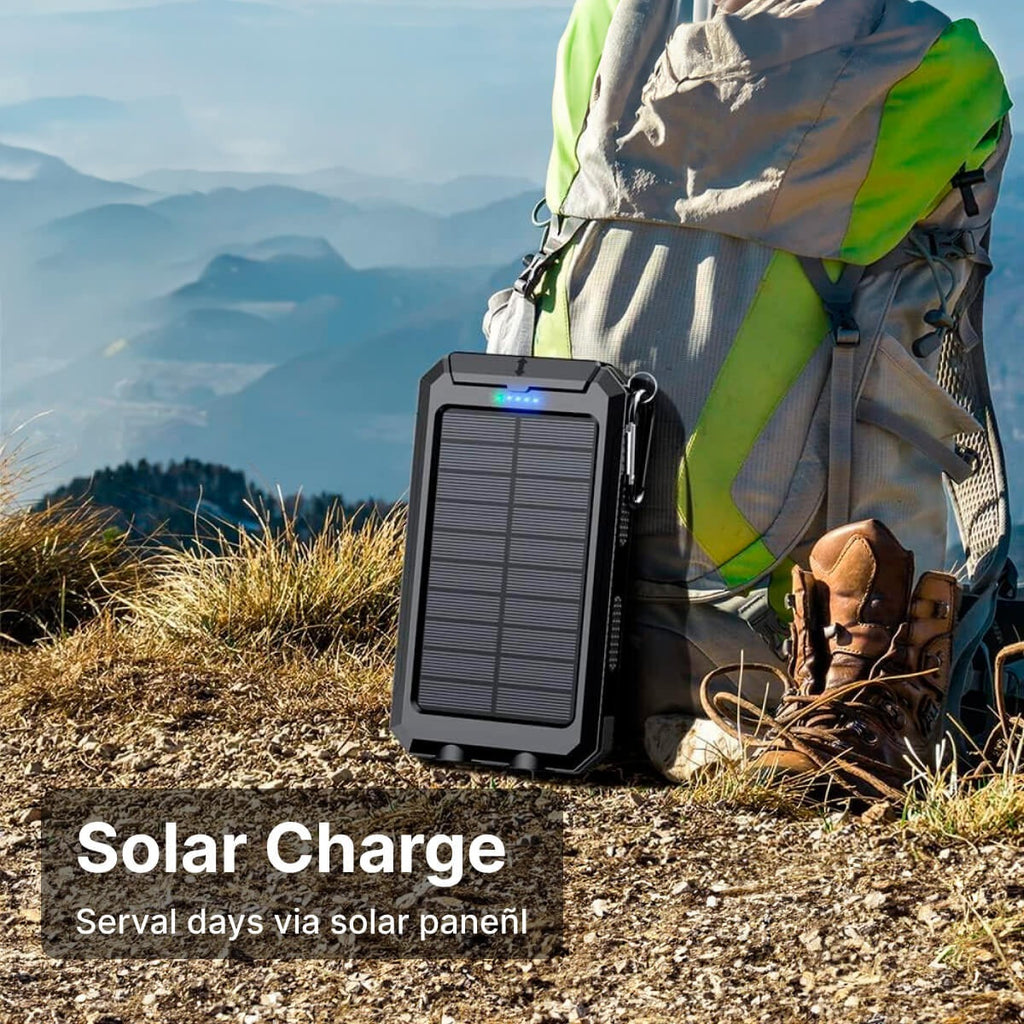 Solar Waterproof Power Bank with LED