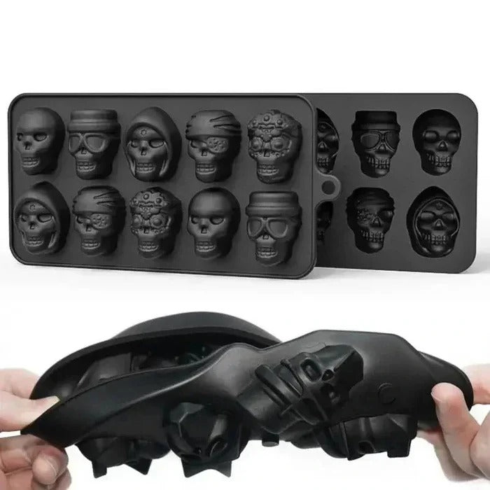 Skull-Shaped Silicone Ice Cube Tray