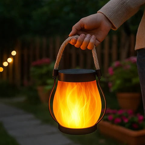 Solar Flame-Effect Lantern