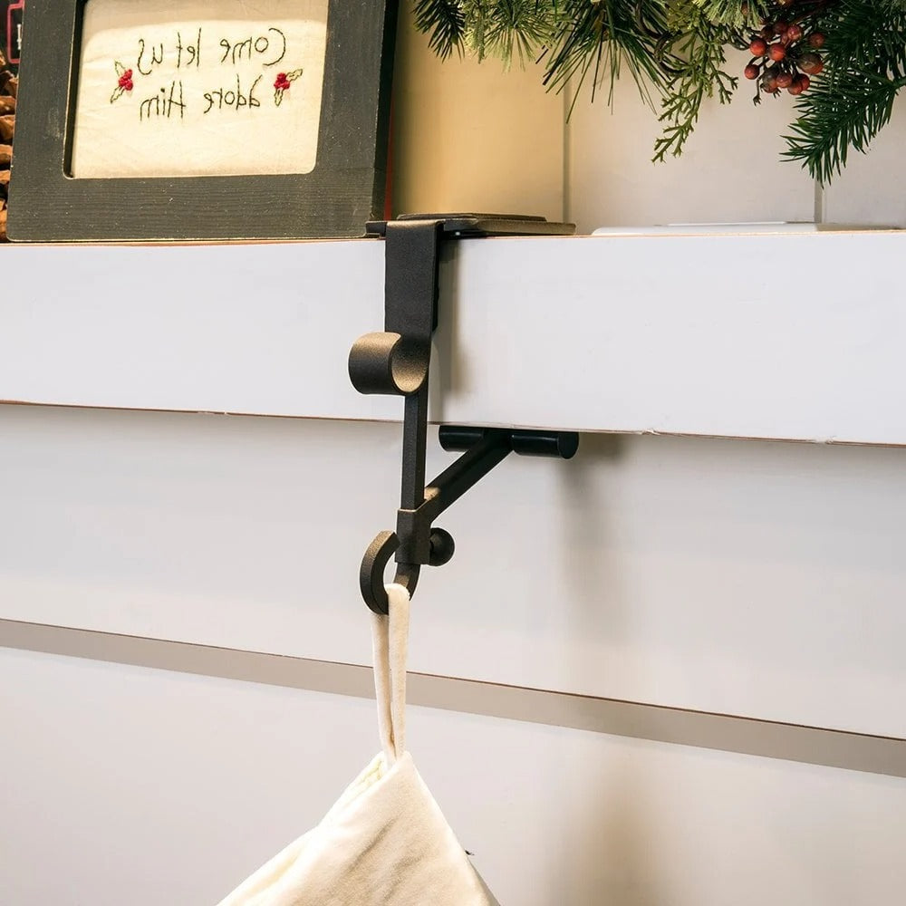 Adjustable Fireplace Stocking & Garland Hanger Set