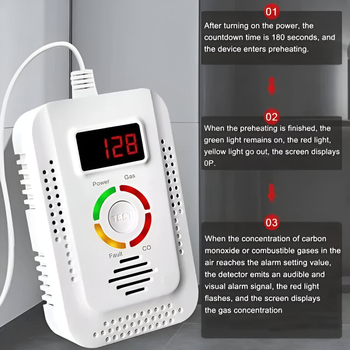 Plug-In Gas & CO Detection Unit