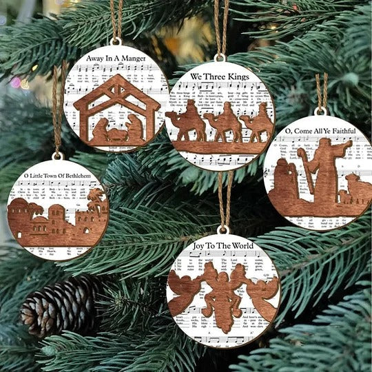 Nativity Music Sheet Ornament Collection