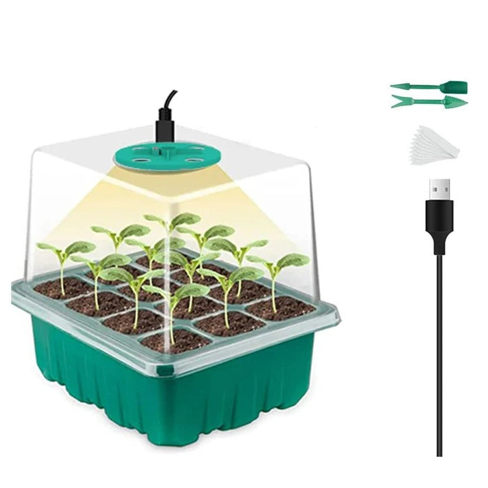 Nursery Pot Seed Starter Tray with Grow Light