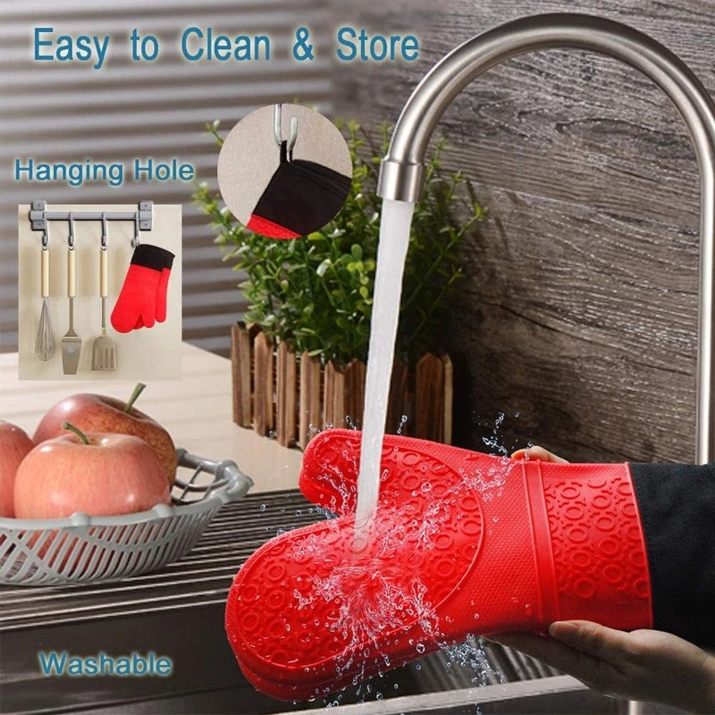 Heat-Resistant Silicone Oven Gloves