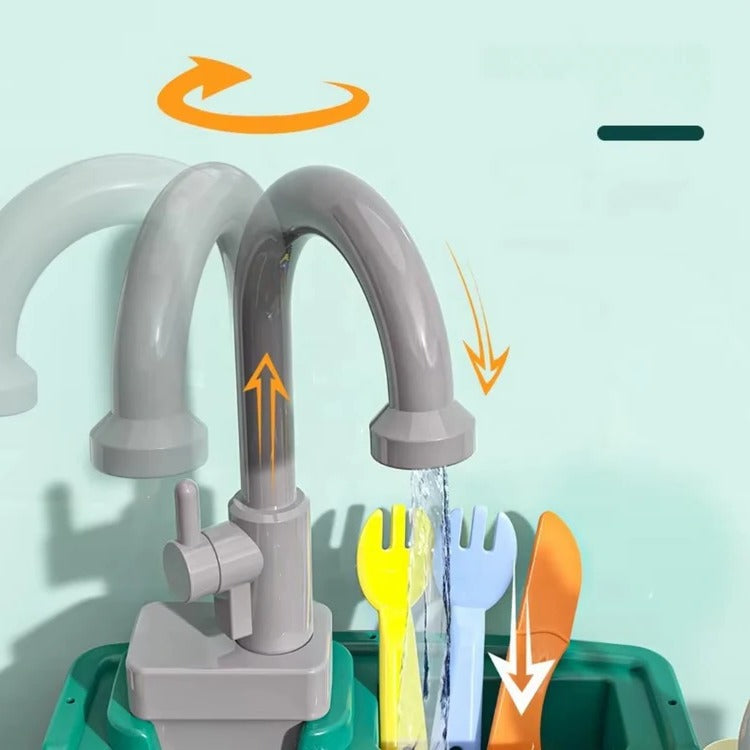 Kids Play Kitchen with Water Feature