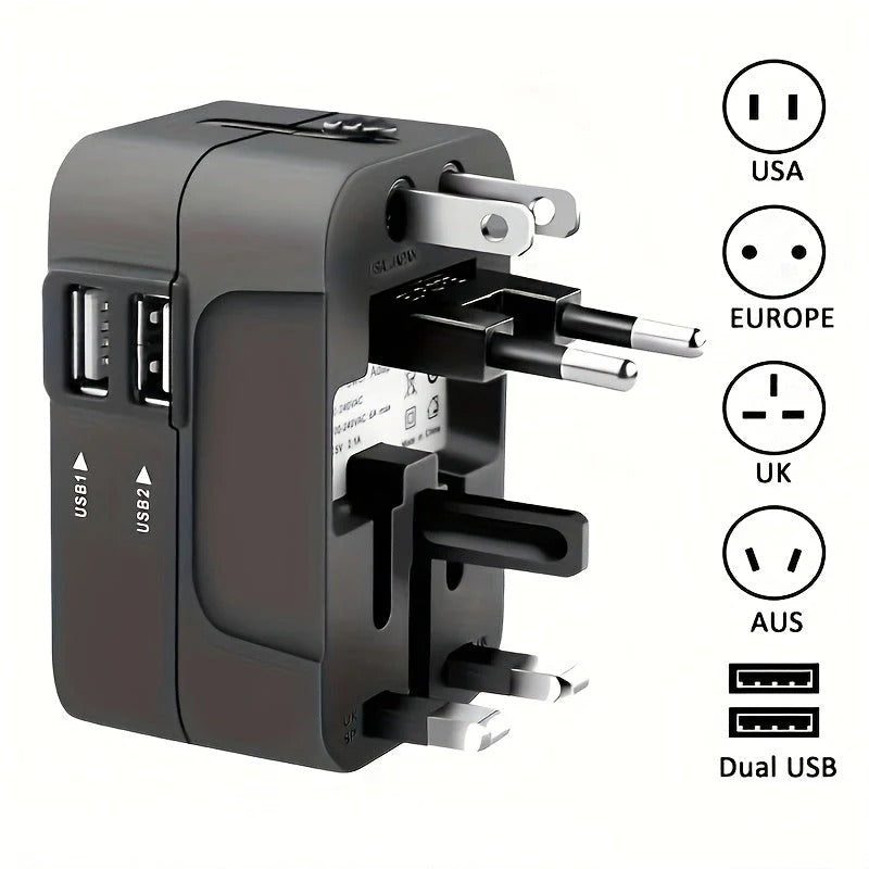 Worldwide Travel Adapter with Dual USB