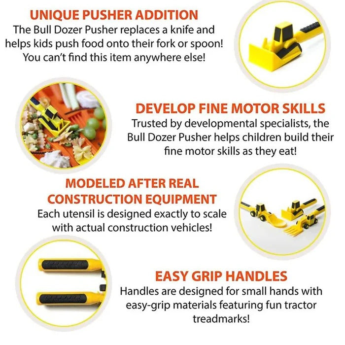 Kids Construction Utensil Combo Set