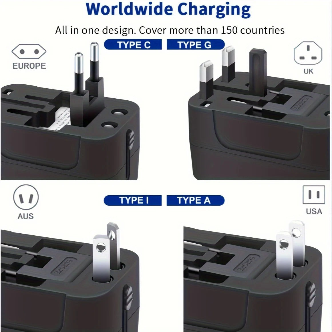 Worldwide Travel Adapter with Dual USB