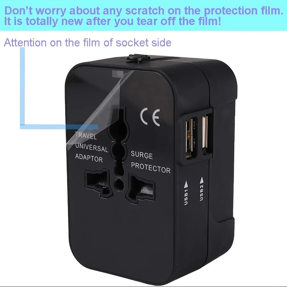 Worldwide Travel Adapter with Dual USB