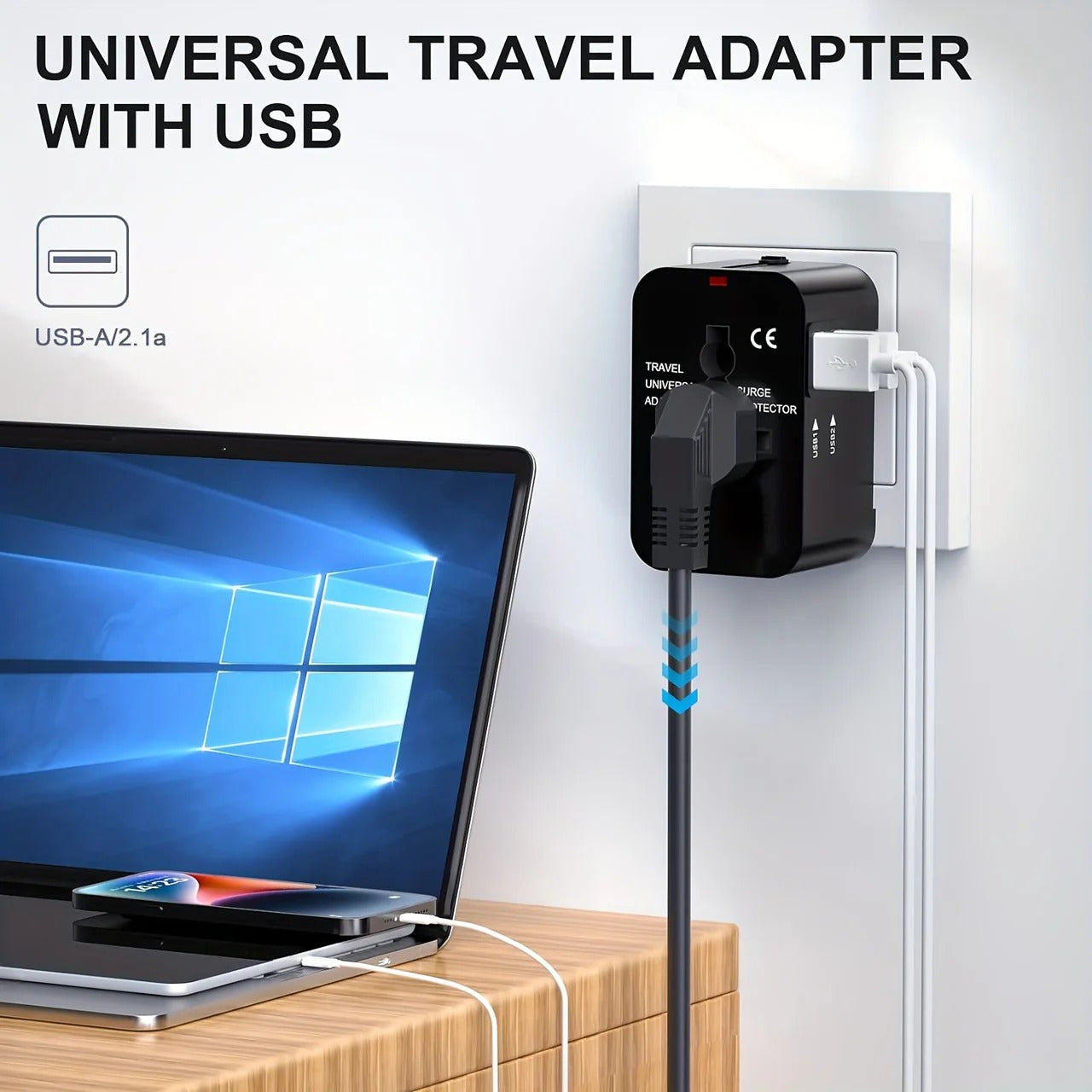 Worldwide Travel Adapter with Dual USB