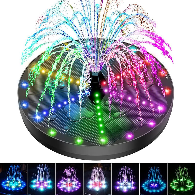 Solar Fountain Pump with 60 LED Lights