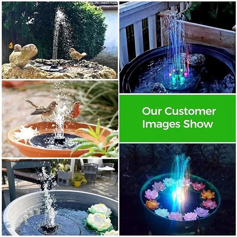 Solar Fountain Pump with 60 LED Lights