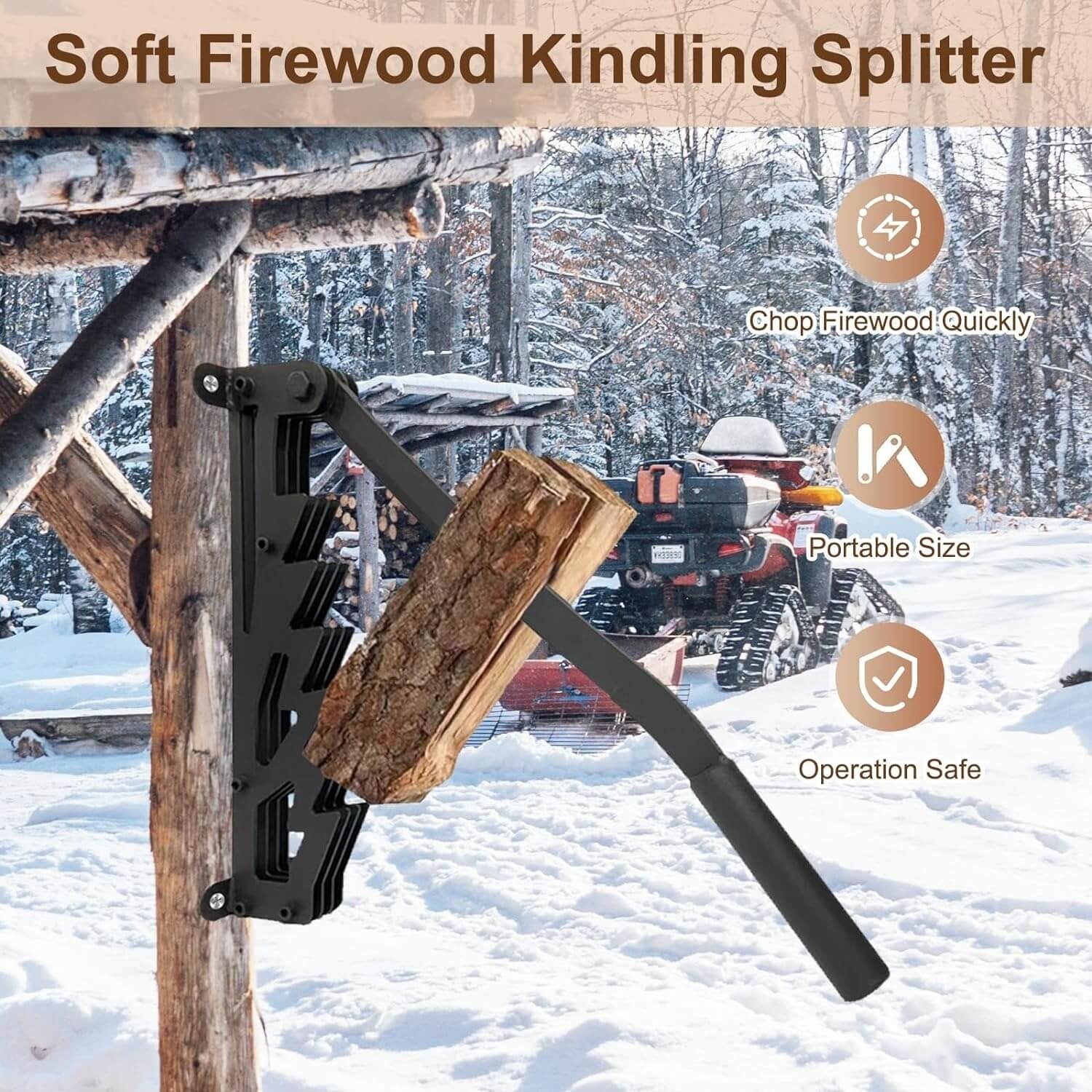 Wall-Mounted Firewood Kindling Splitter