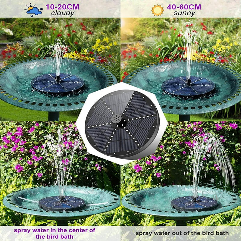 Solar Fountain Pump with 60 LED Lights