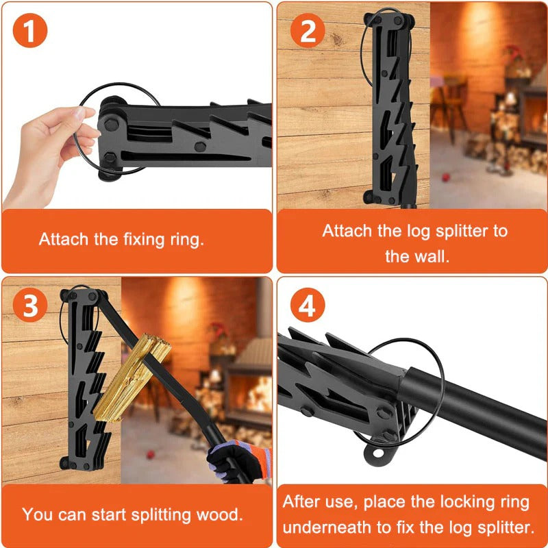 Wall-Mounted Firewood Kindling Splitter
