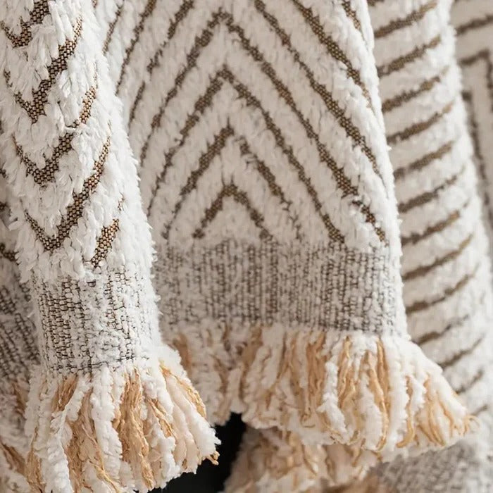 Stretch Herringbone Striped Couch Cover