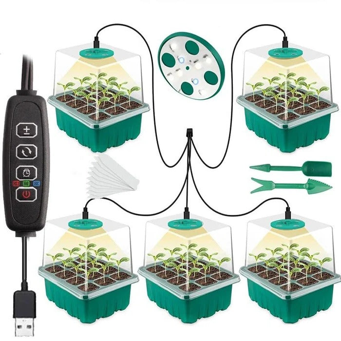 Nursery Pot Seed Starter Tray with Grow Light