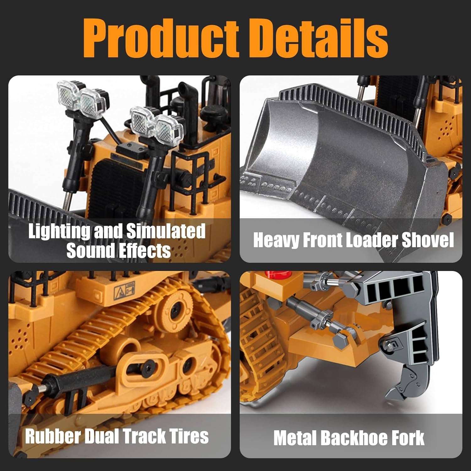 4WD RC Excavator, Bulldozer & Dump Truck