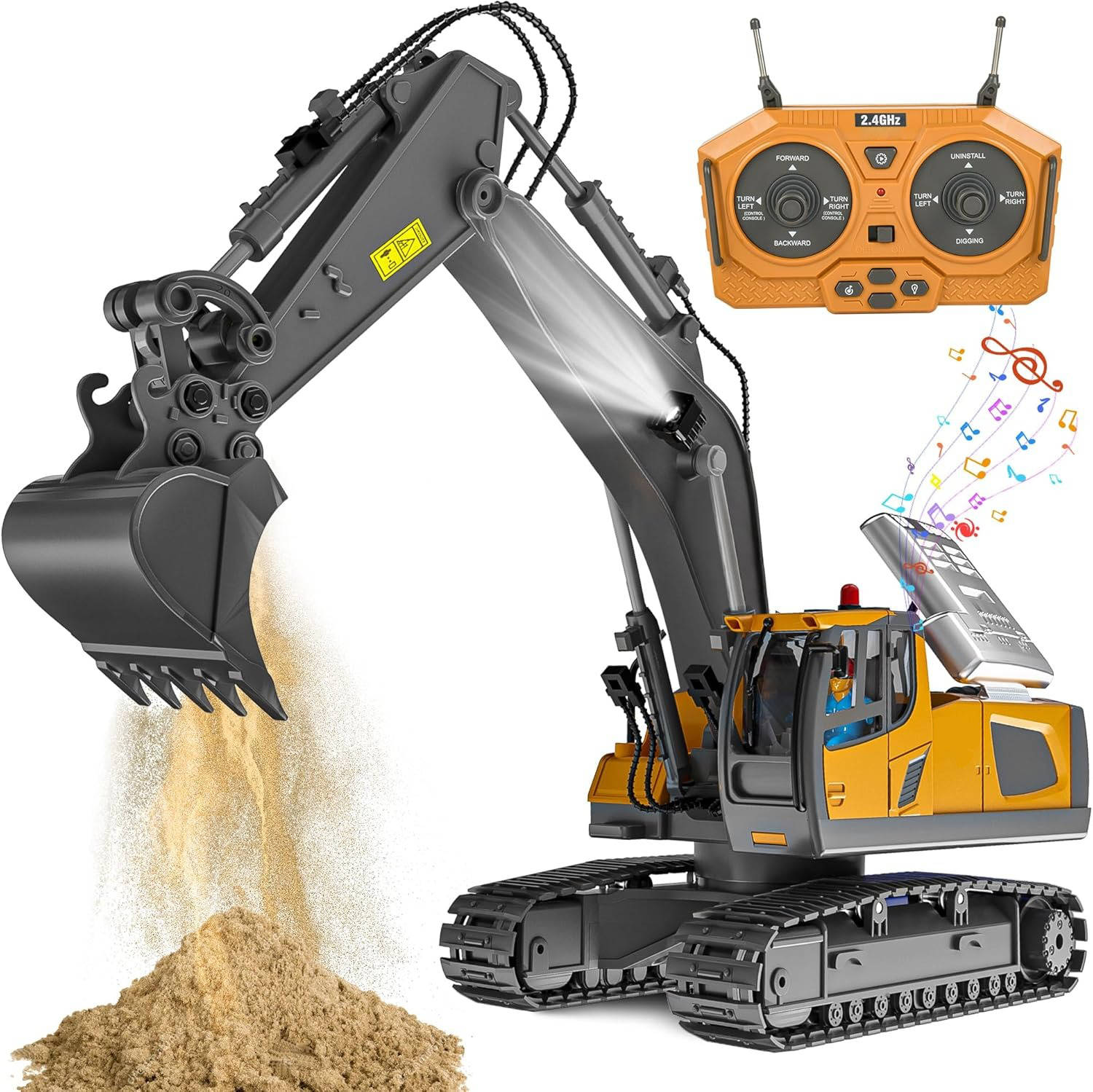 4WD RC Excavator, Bulldozer & Dump Truck