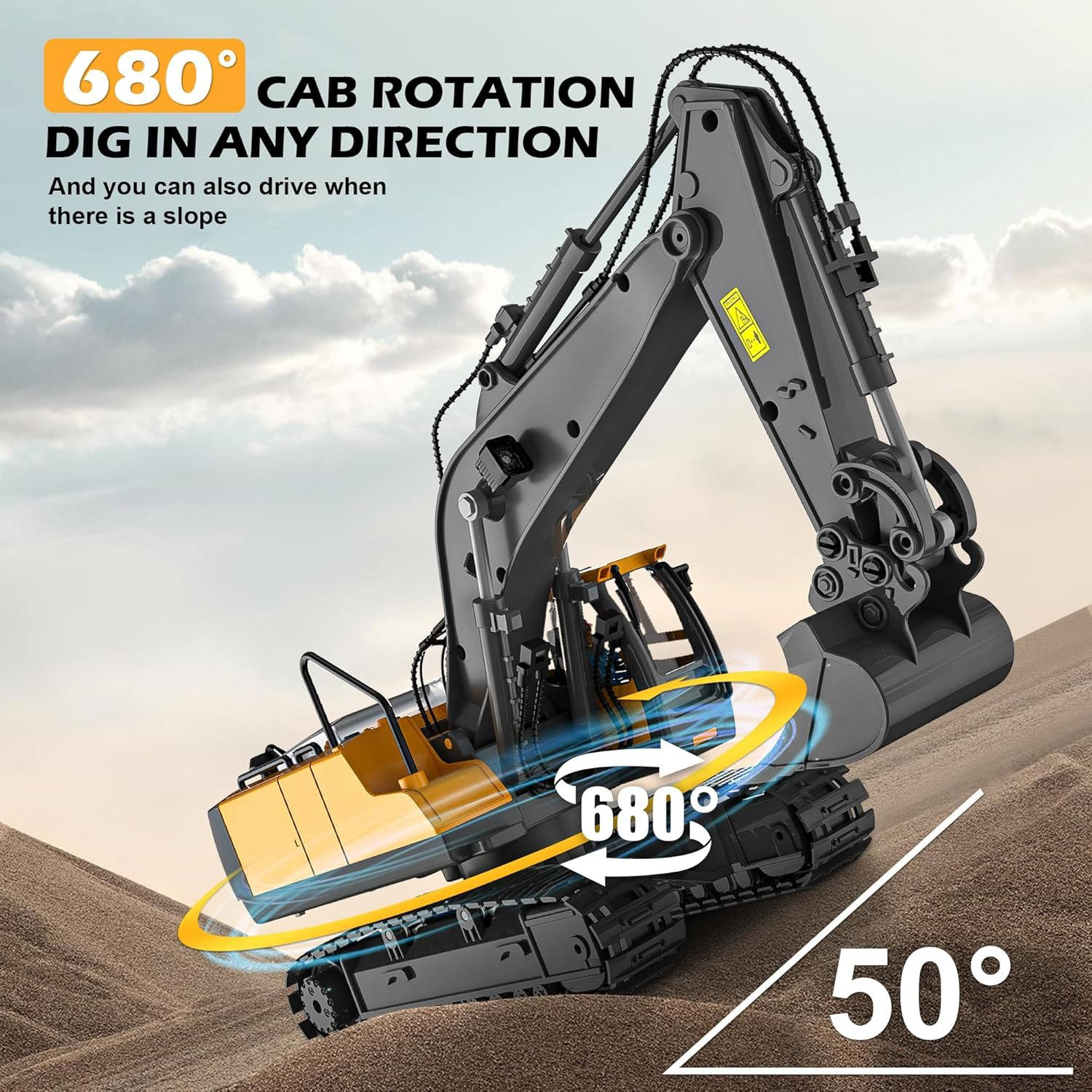 4WD RC Excavator, Bulldozer & Dump Truck