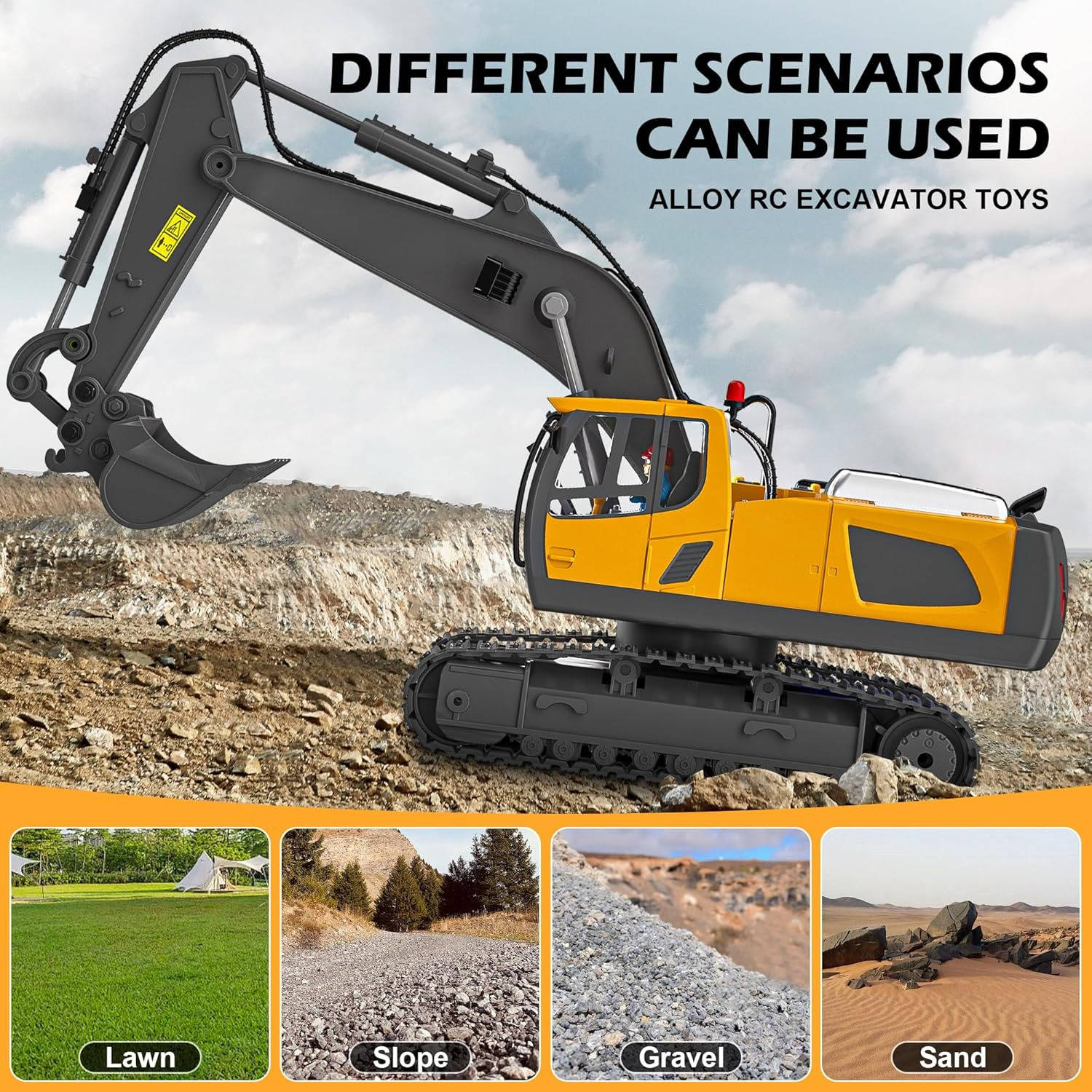 4WD RC Excavator, Bulldozer & Dump Truck