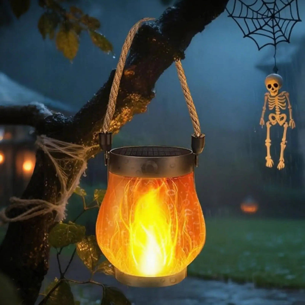 Solar Outdoor Porch Flame Lantern