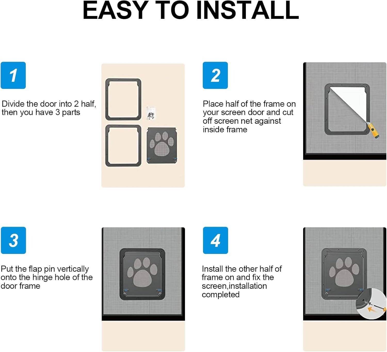 Pet Screen Door for Dogs & Cats