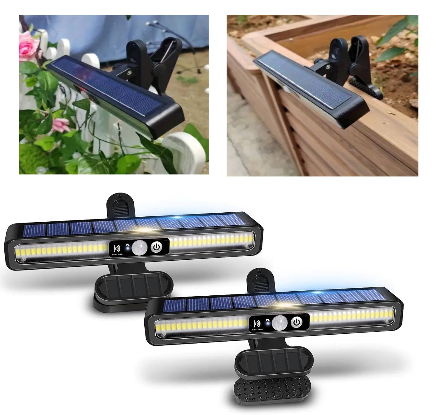 Portable Solar Fence Lights (2 Pack)