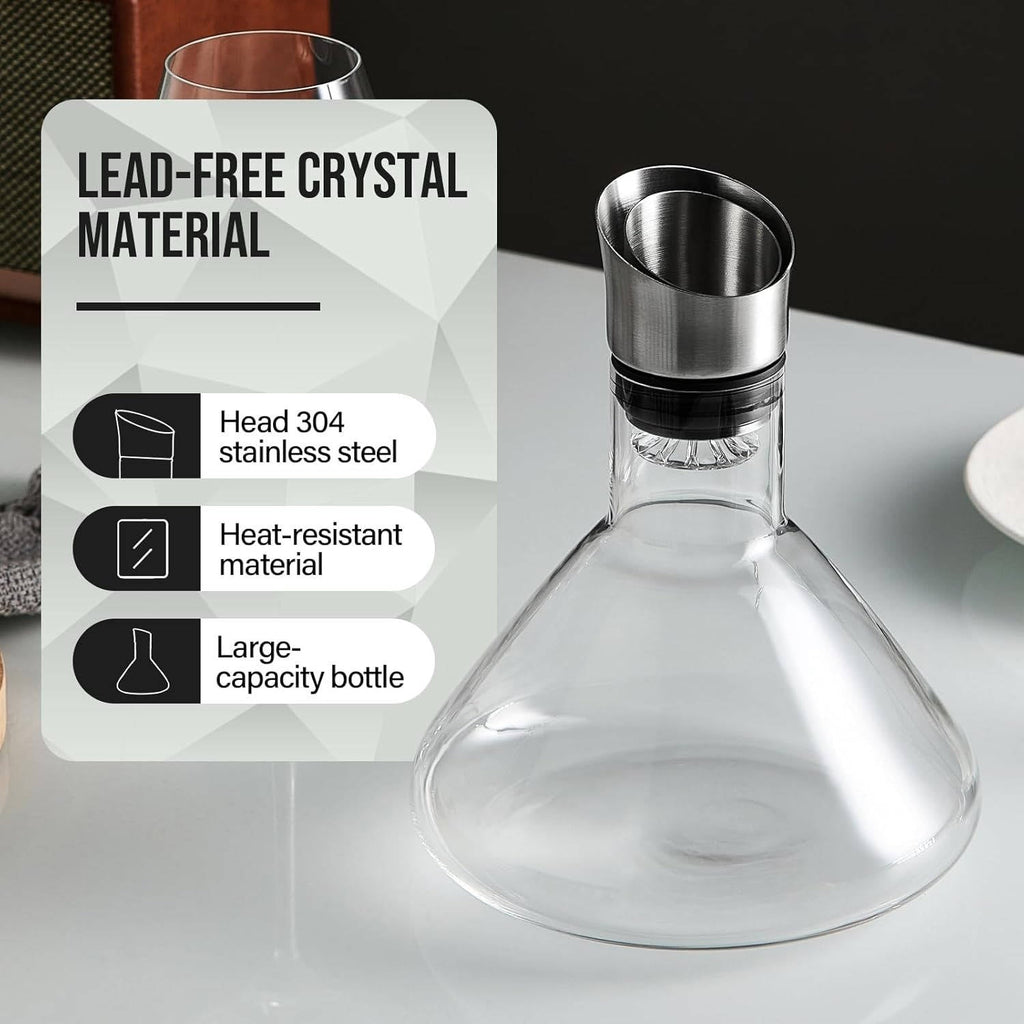 Crystal Glass Wine Decanter & Aerator