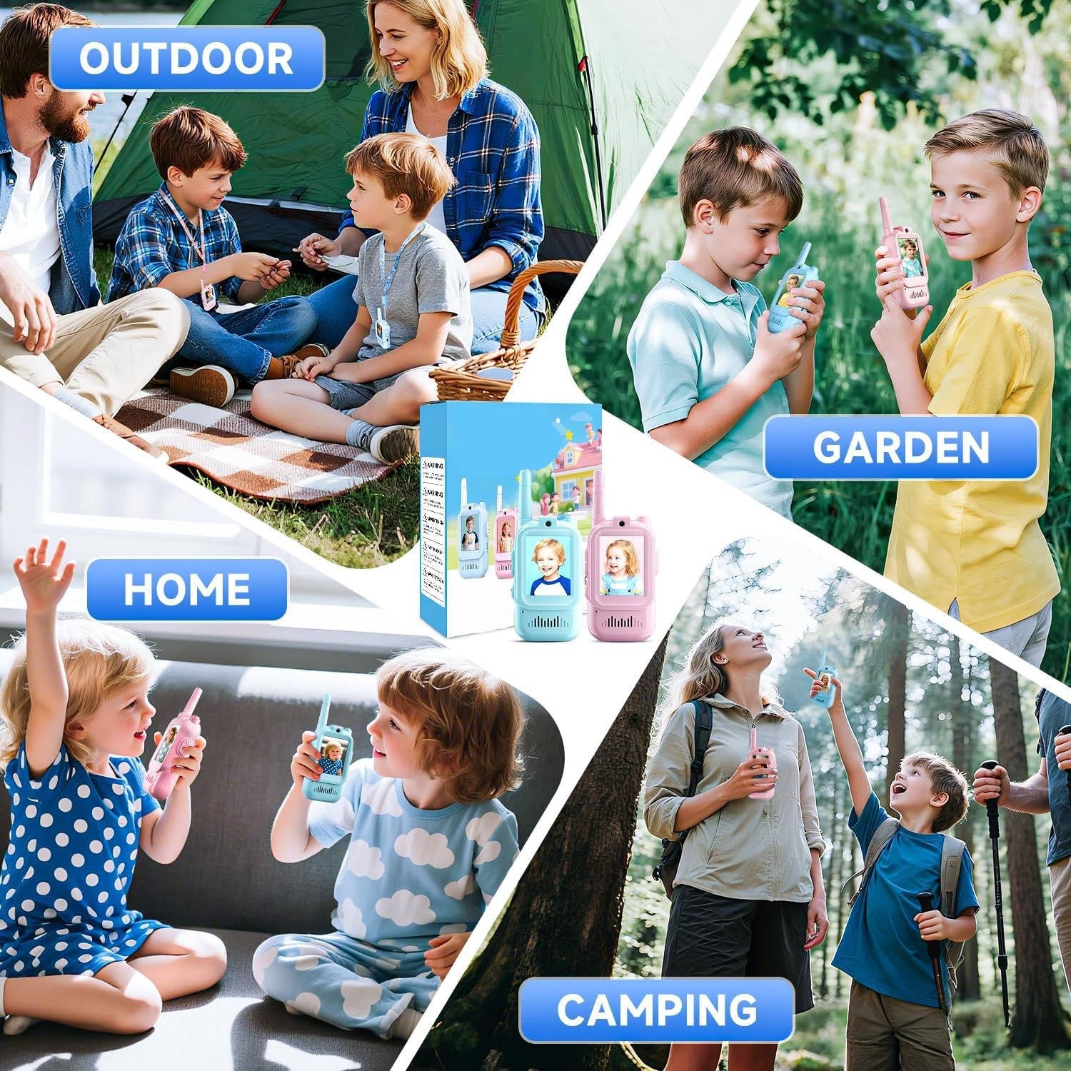 Kids Walkie Talkies 2-Pack, Voice & Chat