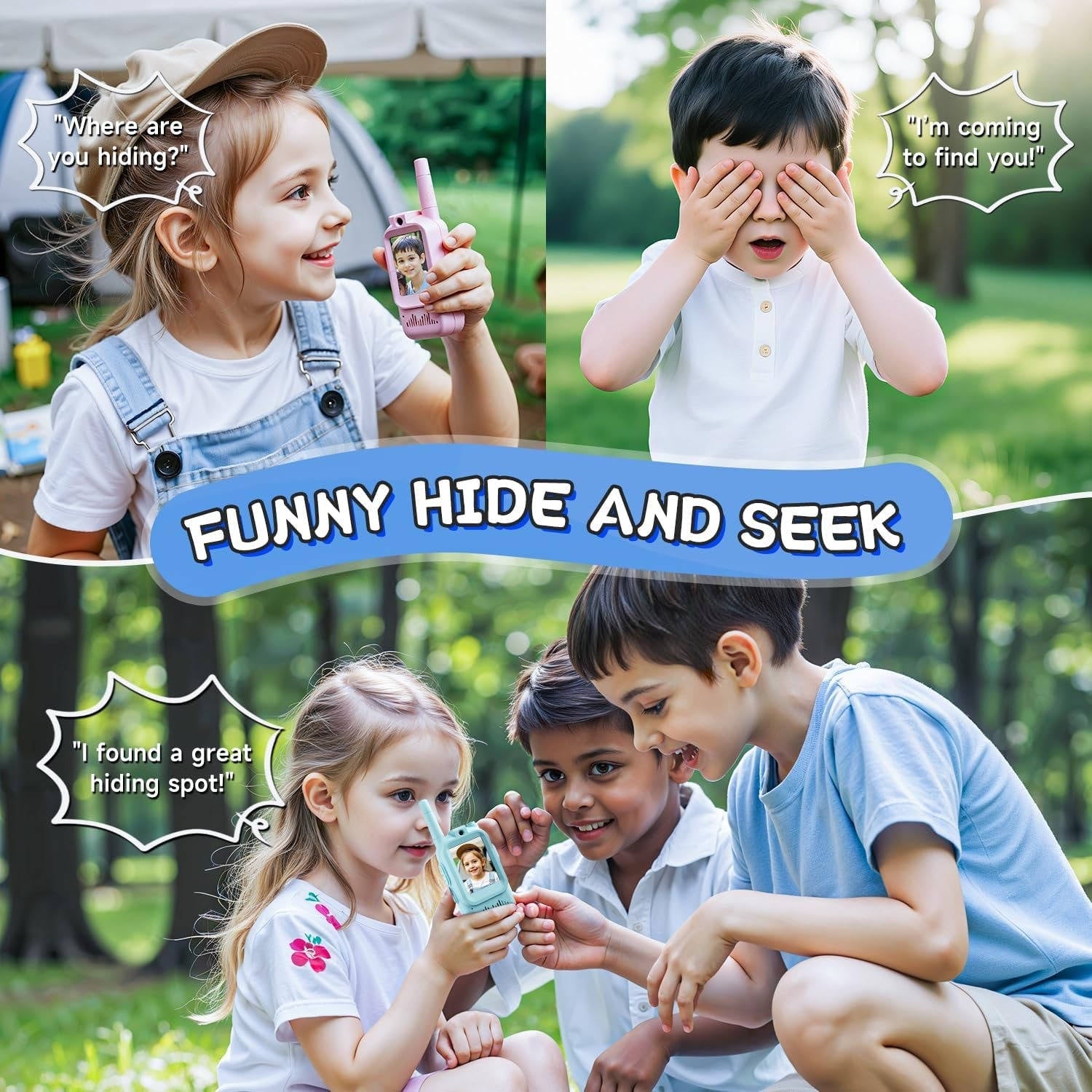 Kids Walkie Talkies 2-Pack, Voice & Chat