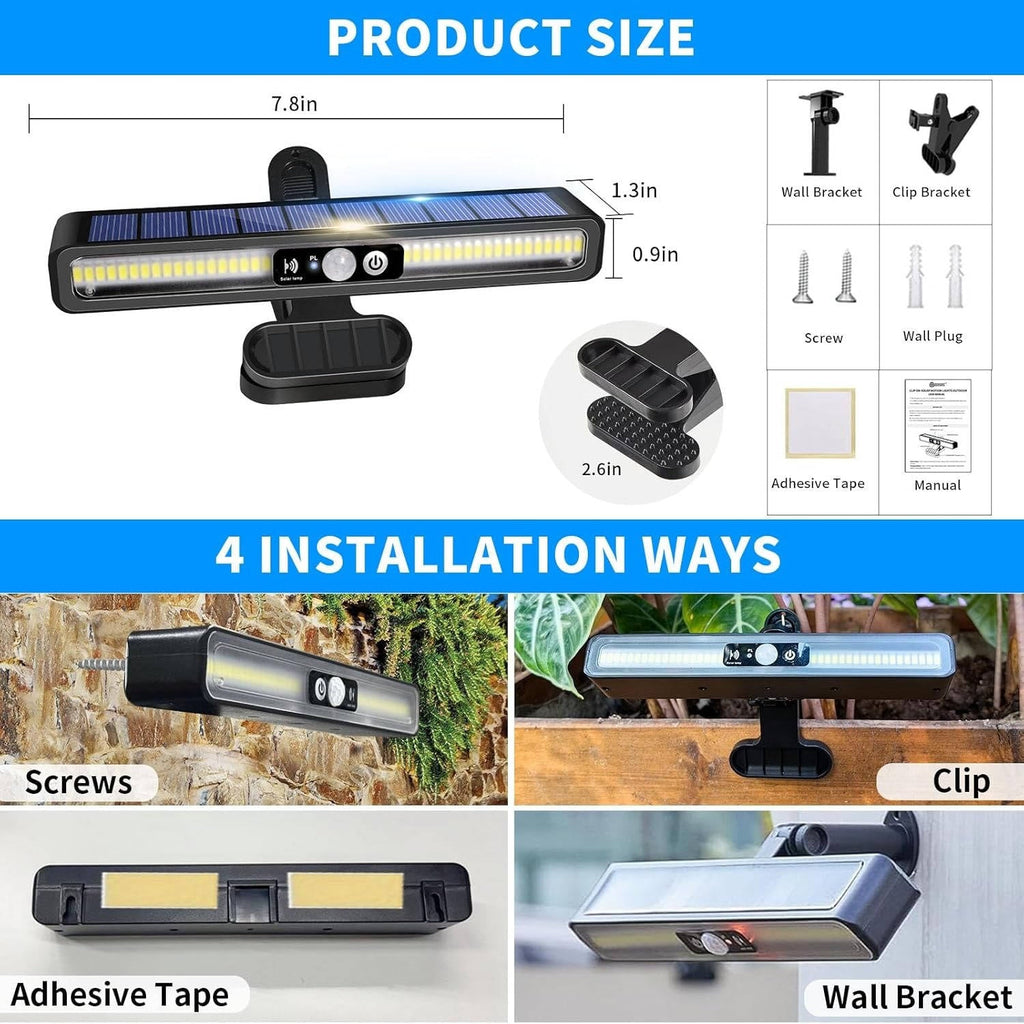 Portable Solar Fence Lights (2 Pack)