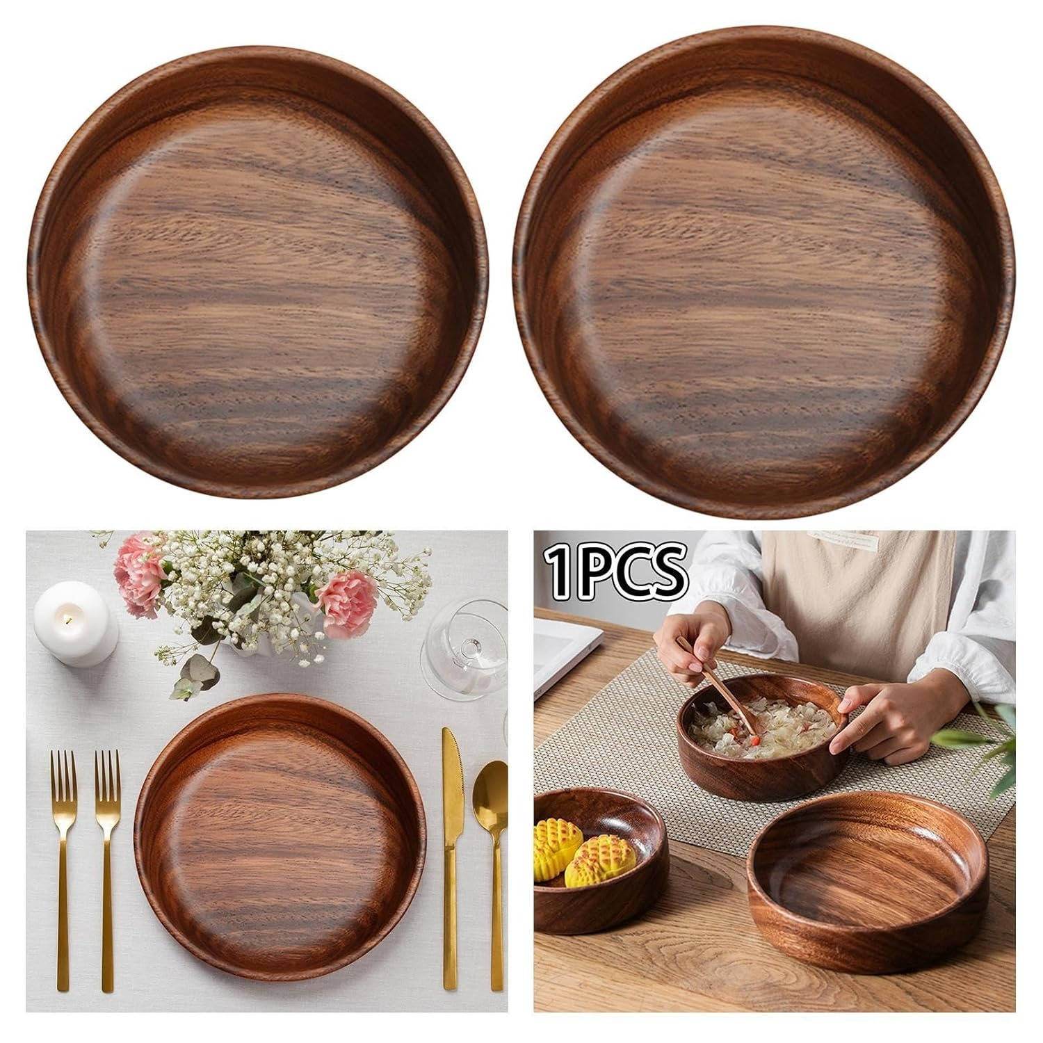 Walnut Wood Serving Bowl