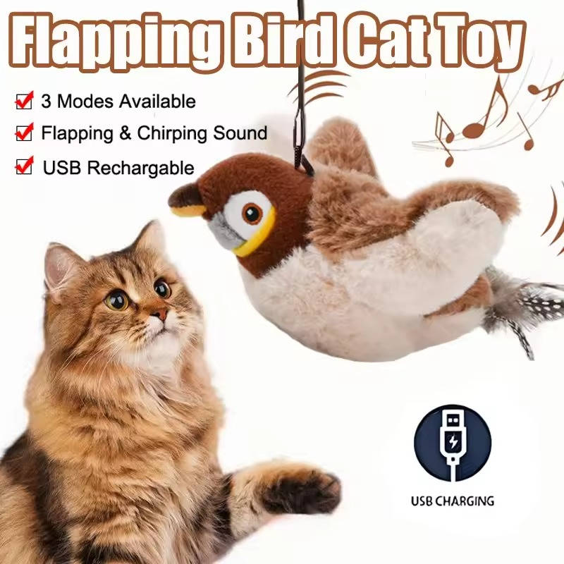 Interactive Flapping Bird Cat Chase Toy