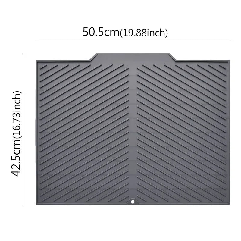 Silicone Dish Drying Mat with Drain