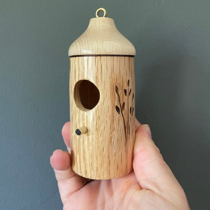 Wooden Hummingbird House Natural Garden Nest Box