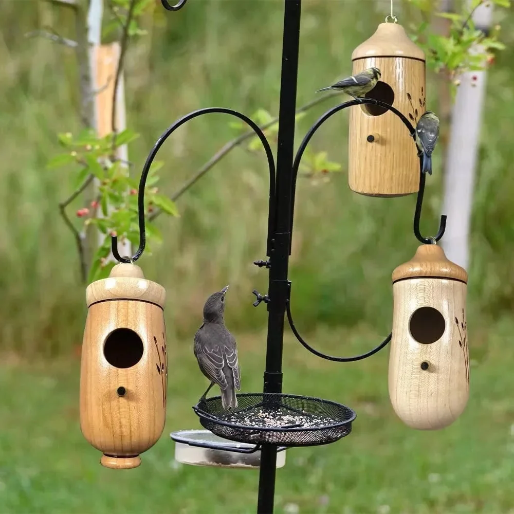 Wooden Hummingbird House Natural Garden Nest Box