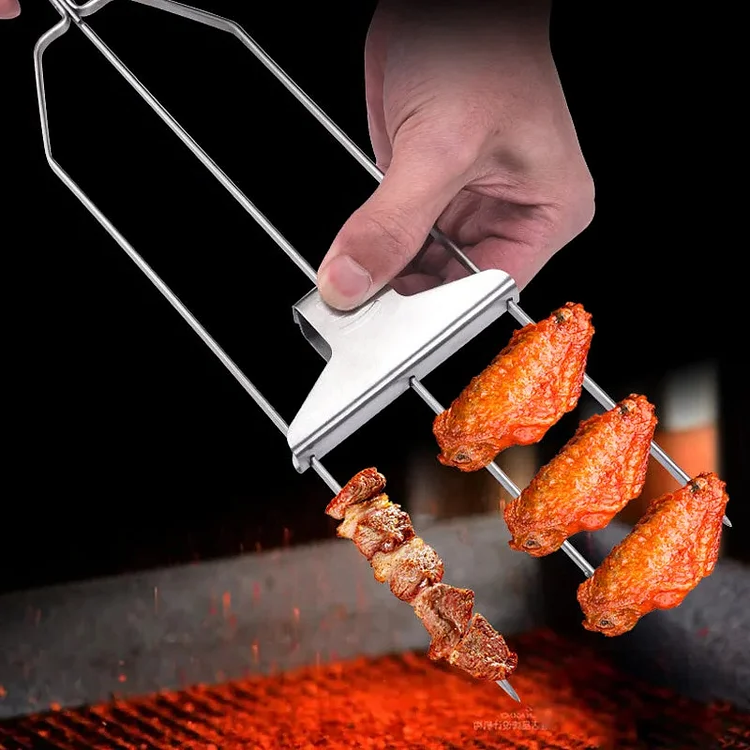 Three-Prong BBQ Grill Skewer Set