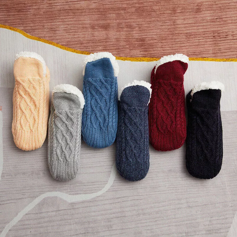 Non Slip Thermal Socks for Women Indoor Warm Fleece Grip