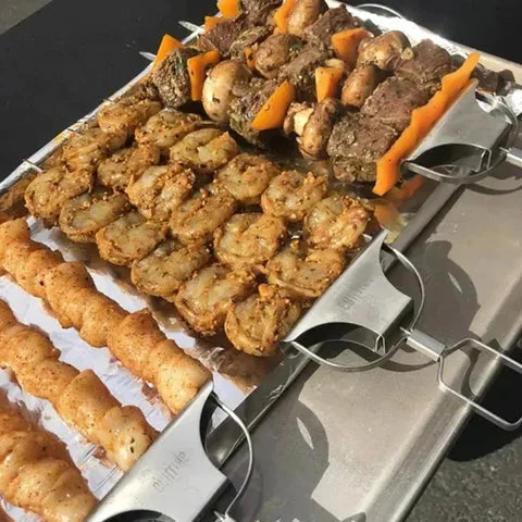Three-Prong BBQ Grill Skewer Set